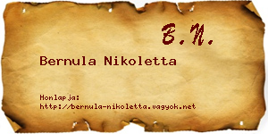 Bernula Nikoletta névjegykártya