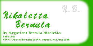 nikoletta bernula business card